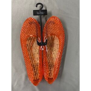 Nicole Miller‎ New York Orange Jelly Ballet Flats - Women's Size 9 NWOT